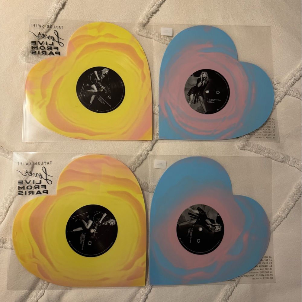 Taylor Swift Lover Live From Paris Heart Shaped Vinyl - Picture 2 of 4